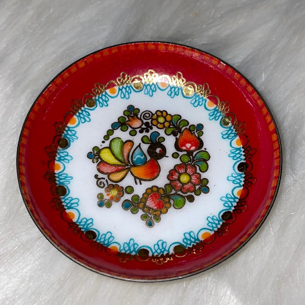 Steinbock Email Handmade in Austria Enameled Bird Trinket Dish